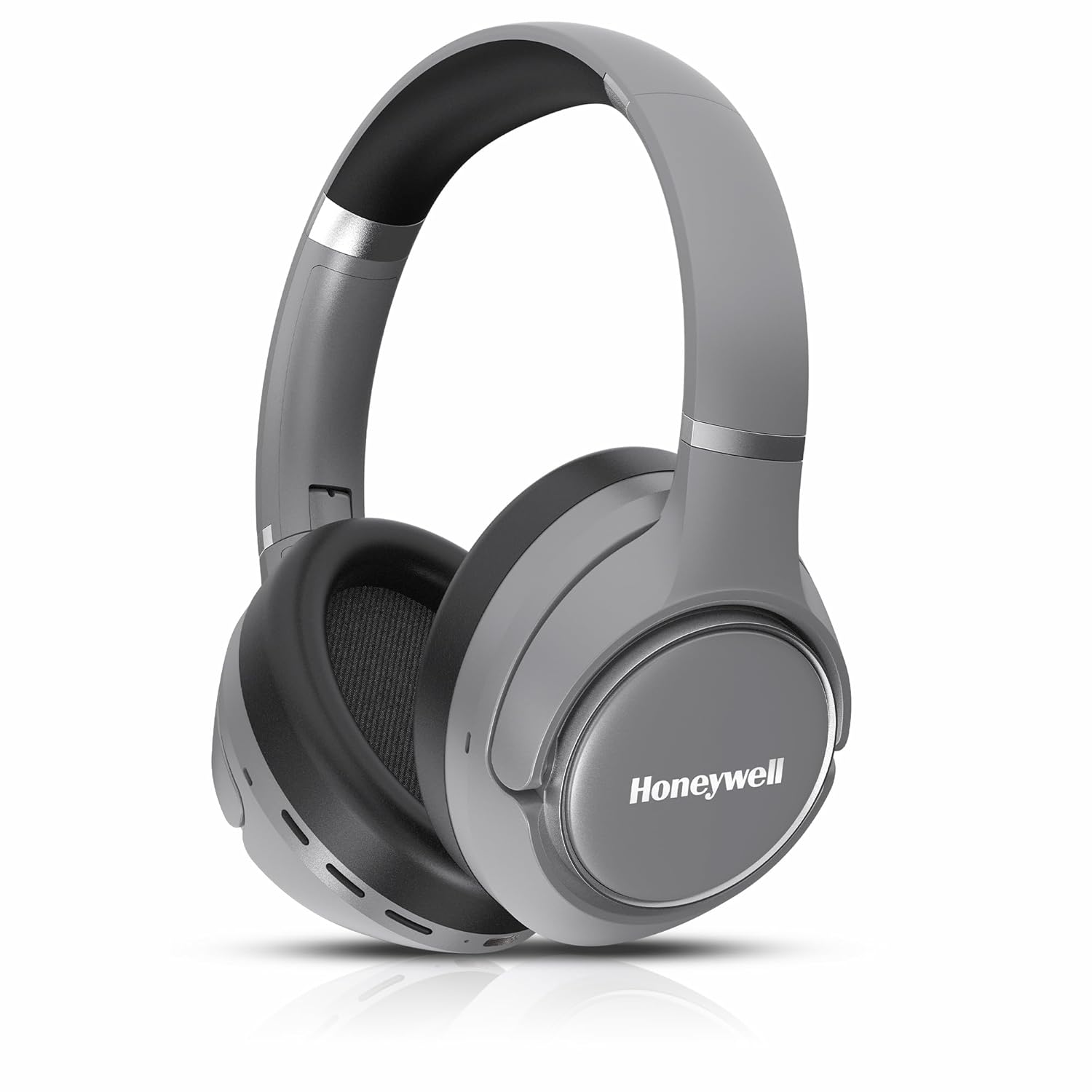 Honeywell Trueno U20 Bluetooth v5.4 Over-Ear Headphones with Mic, Hybrid ANC (Upto 30db), Spatial Audio &Head Tracking, 70H Playback, High-Res Sound, Dual Pairing, 40ms Low Latency, Quad Cable-Silver