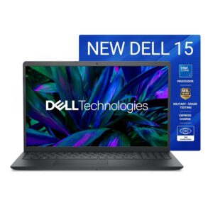 Dell 15 Laptop, 14th Gen Intel Core 3 100U Processor, 8GB DDR4, 512 SSD, Intel UHD Graphics, 15.6" NT FHD 120Hz IPS AG 250 nit Display, Win 11 + Office H&S 2024, Carbon Black, Thin & Light- 1.63Kg