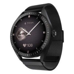 Titan Crest 2.0 Smart Watch for Man & Women, 1.43" AMOLED Display, Mesh Metal Strap, BT Calling, Tailored Activity Tracker, 100+ Sports Modes, Fast Charging, Smart Watch for Men Latest & Women (Black)