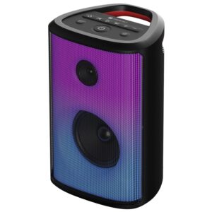 Portronics Dash 8 60W Bluetooth Party Speaker with Bass Boost Technology, Upto 6 Hours Playtime, Wired Karaoke Mic, TWS Mode, USB, AUX in, BT 5.3v, Full Screen LED Effect, Type C Charging(Black)